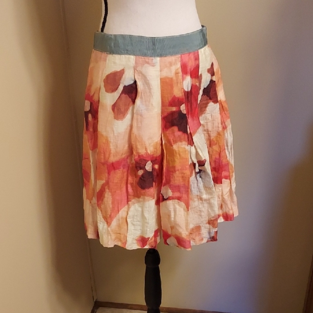 LOFT Mini Skirt in Pink and Orange